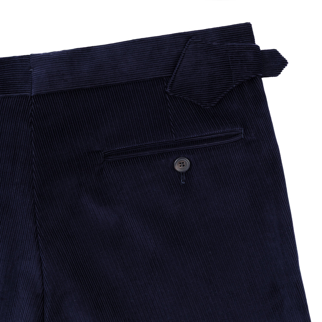 Duke Navy Cotton Corduroy Trousers