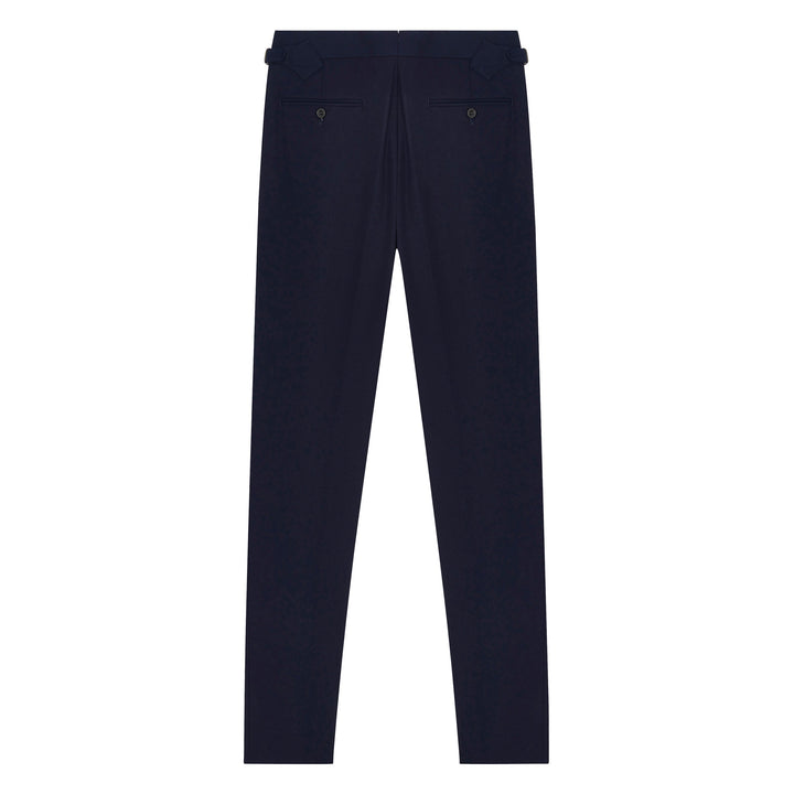 Duke Navy Heavy Cotton Twill trousers-Kit Blake-savilerowtrousers