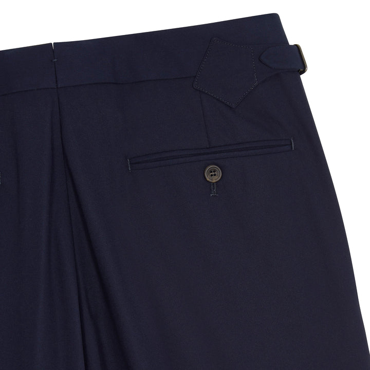 Duke Navy Heavy Cotton Twill trousers-Kit Blake-savilerowtrousers