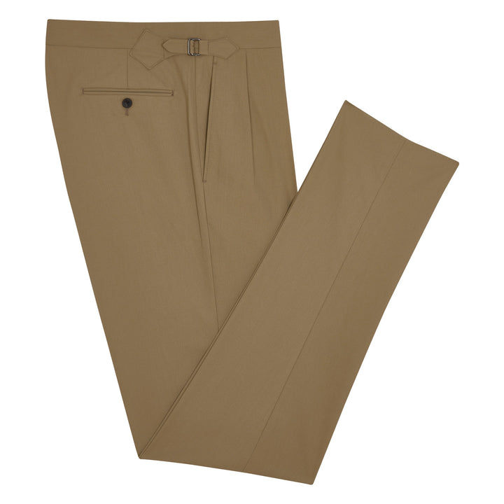 Grant Beige Heavy Cotton Twill trousers-Kit Blake-savilerowtrousers