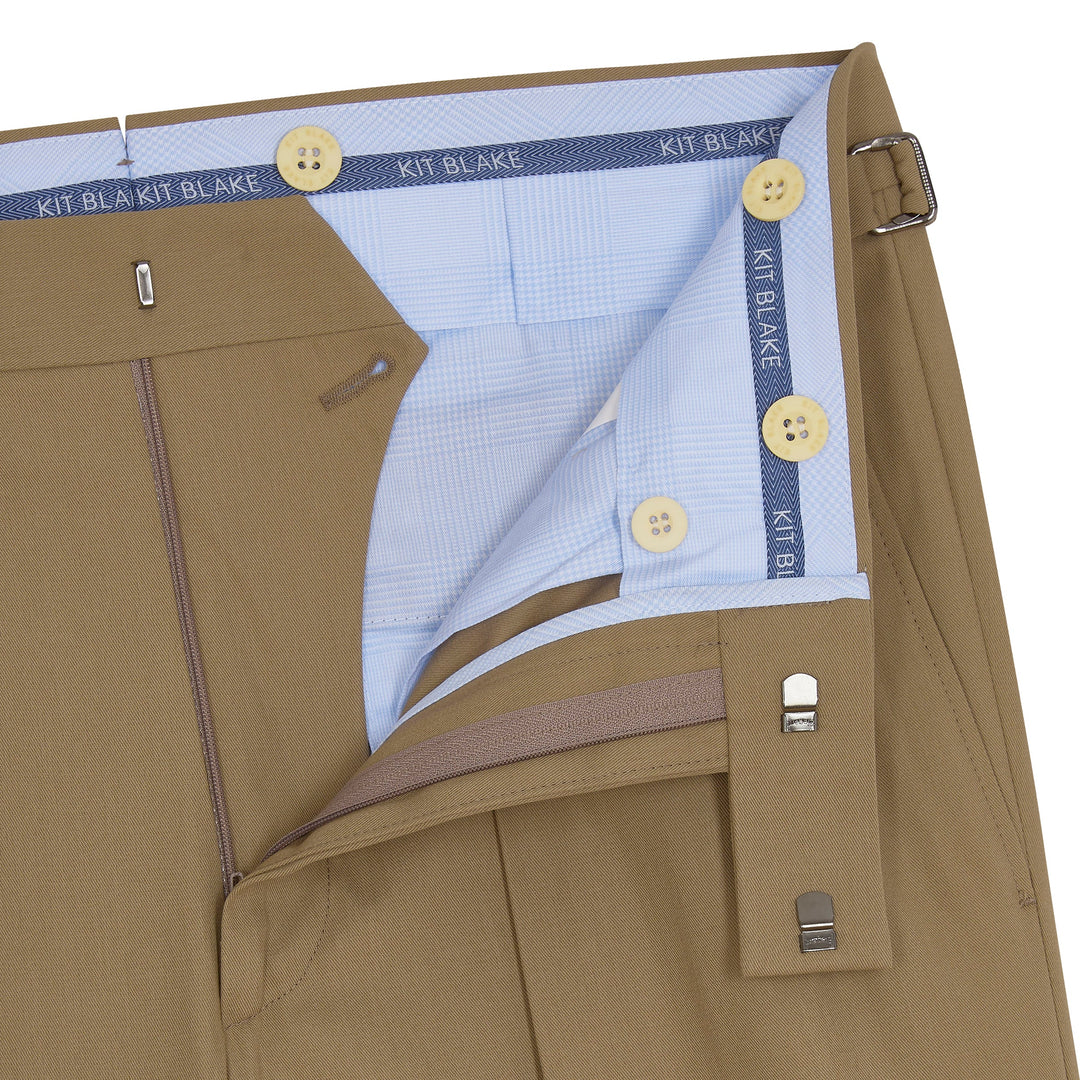 Grant Beige Heavy Cotton Twill trousers-Kit Blake-savilerowtrousers