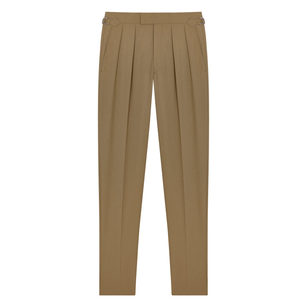 Grant Beige Heavy Cotton Twill trousers-Kit Blake-savilerowtrousers