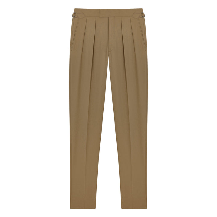 Grant Beige Heavy Cotton Twill trousers-Kit Blake-savilerowtrousers