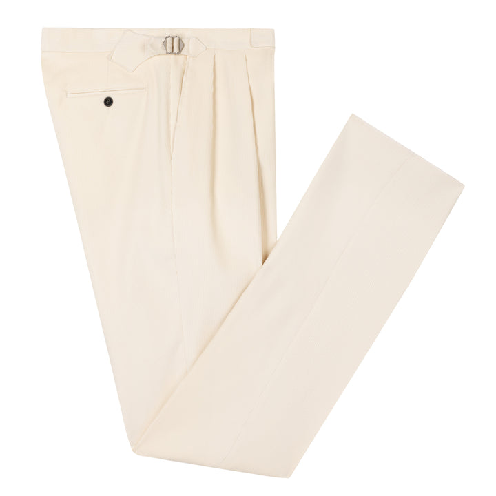 Grant Cream Cotton Corduroy Trousers