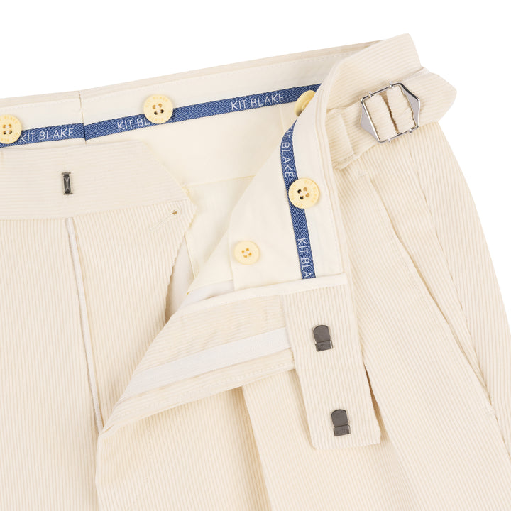 Grant Cream Cotton Corduroy Trousers