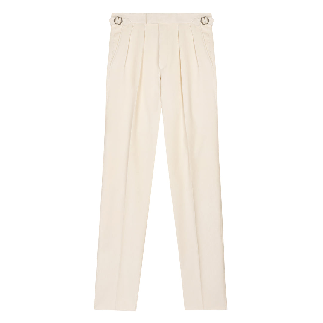 Grant Cream Cotton Corduroy Trousers