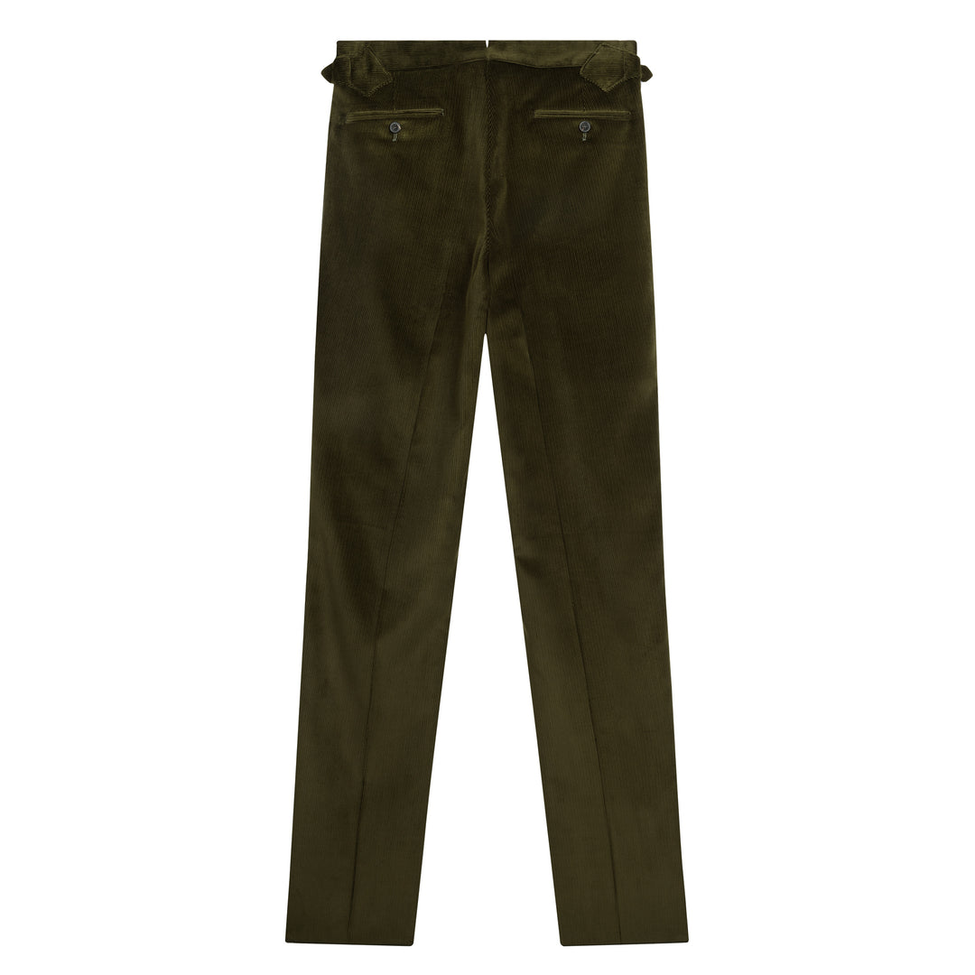 Grant Dark Olive Cotton Corduroy Trousers