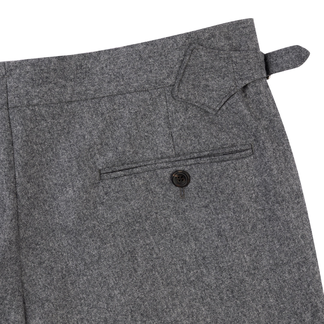 Grant Mid Grey Wool Flannel Trousers