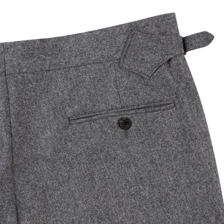 Grant Mid Grey Wool Flannel Trousers