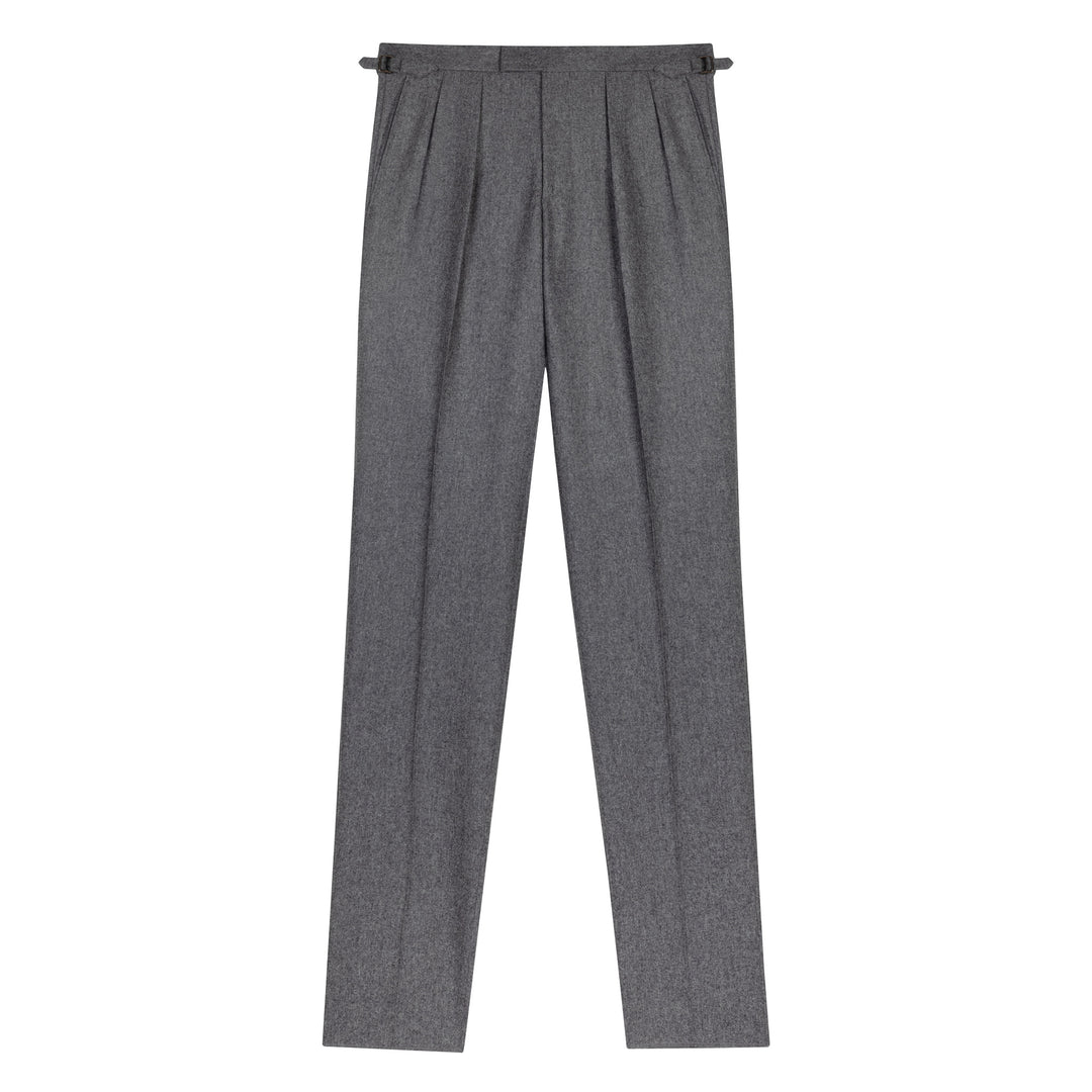 Grant Mid Grey Wool Flannel Trousers
