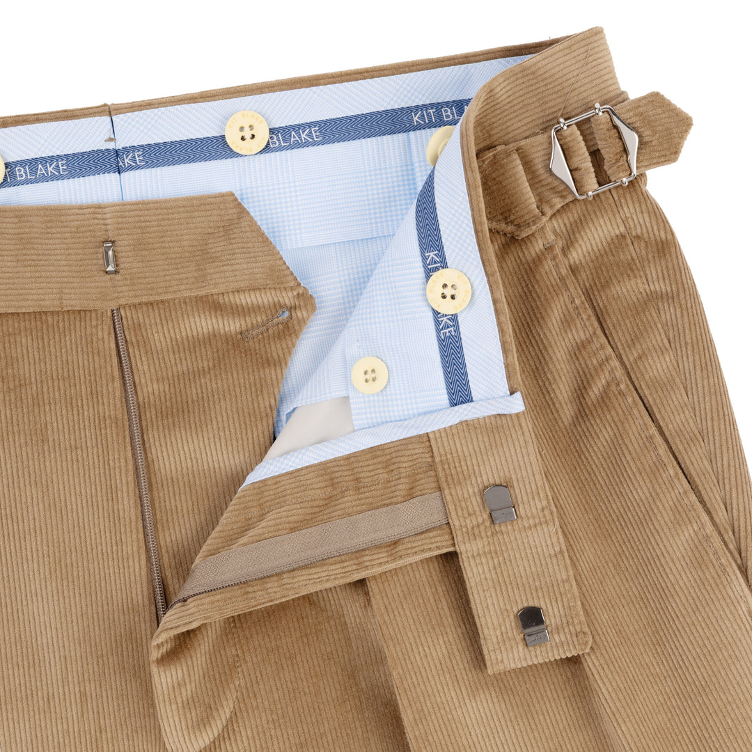 Grant Taupe Cotton Wool Corduroy Trousers