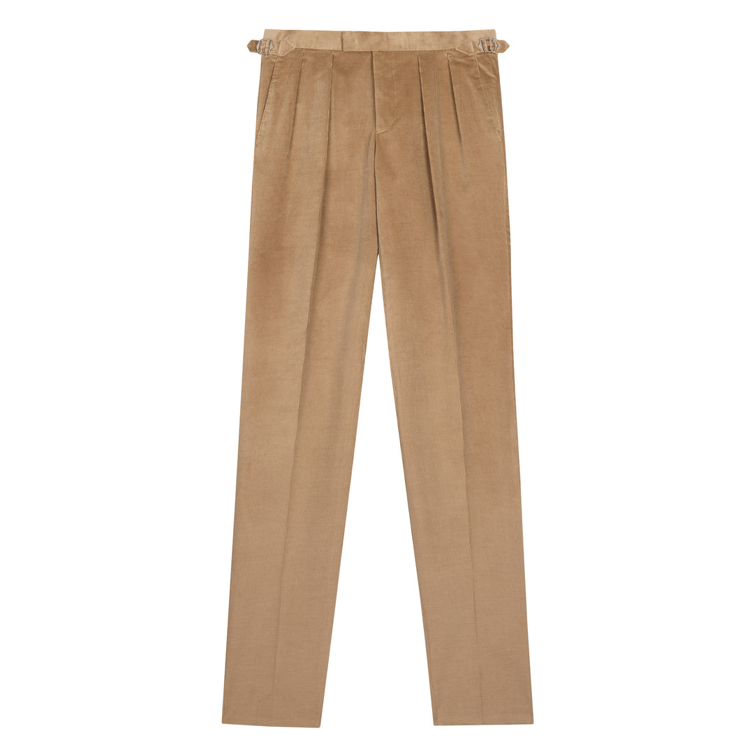 Grant Taupe Cotton Wool Corduroy Trousers