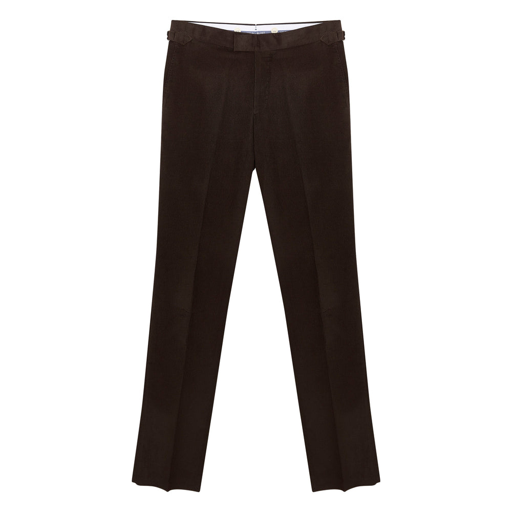 New Caine Brown Cotton Corduroy Trousers-Kit Blake-savilerowtrousers
