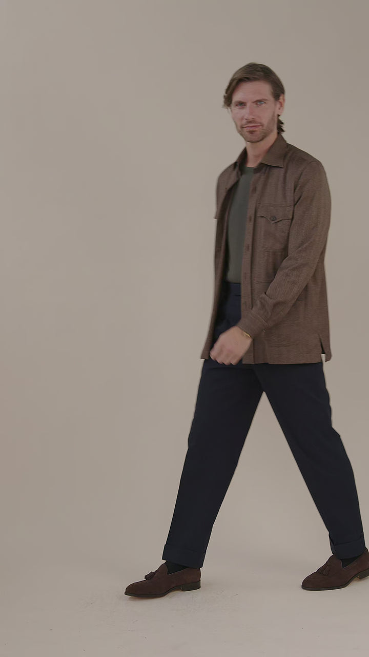 Duke Navy Cotton Twill Trousers