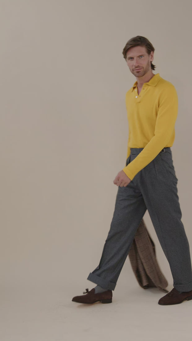 Aleks Dark Grey Wool Flannel Trousers – Kit Blake