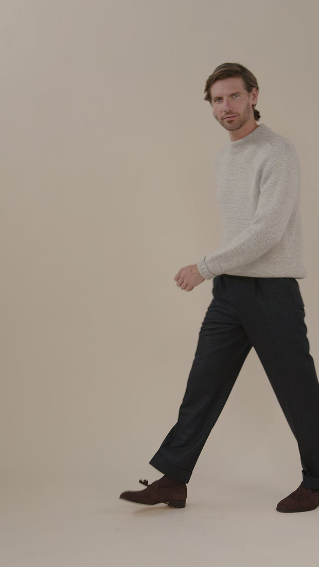 Duke Charcoal Wool Flannel Trousers – Kit Blake