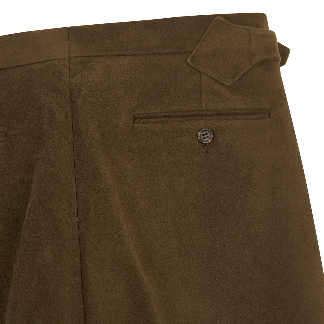 Aleks Dark-Brown Cotton Moleskin Trousers