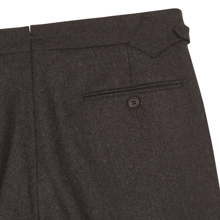 Grant Charcoal Wool Flannel Trousers