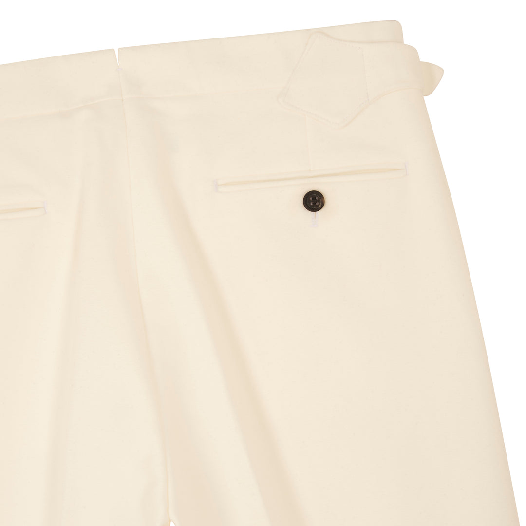 Grant White Cotton Moleskin Trousers