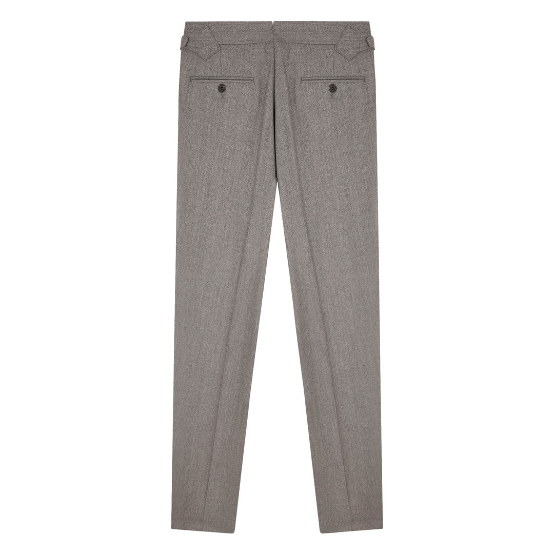 Grant Mid Grey Wool Cashmere Flannel Trousers